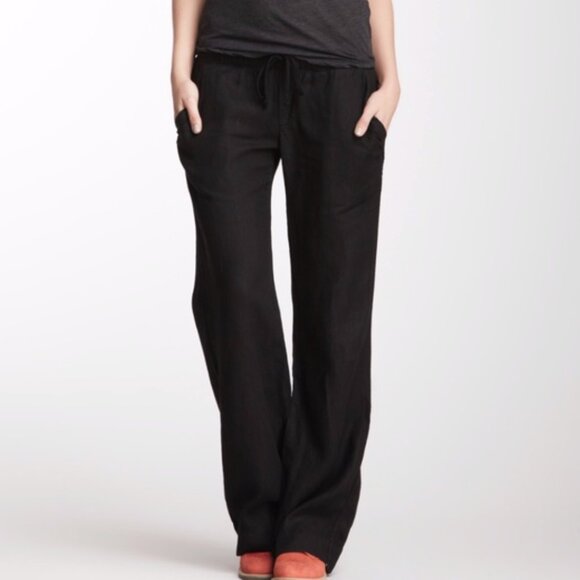 Standard James Perse RelaxedcBlack Linen Drawstring Pants - Picture 1 of 9